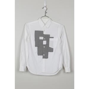 00's Comme des Garçons Plaid Patch Long Sleeve Button-Up